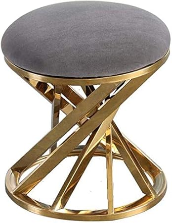 Amazon Com Qqxx Makeup Stool Round Chair Seat Vanity Stool Small Bench Dressing Table Stool With Metal Base Color 02 Furniture Decor