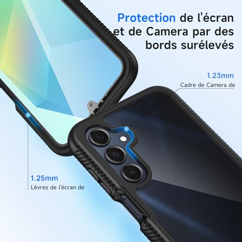 seacosmo Case for Samsung A16 5G/4G, Samsung A17/A26 Case with Screen Protector, 360° Full Body Shockproof Anti-Scratch Double Sided Protection Case for Samsung Galaxy A17/A16/A26 4G/5G Black