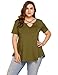 Zeagoo Womens Plus Size Tunic Tops Criss Cross V Neck Short Sleeve Summer T Shirt Casual Tops