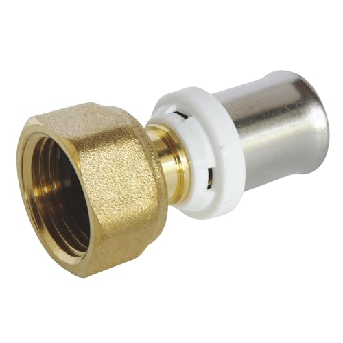 SOMATHERM FOR YOU - / 5703-16-20 - gerade Kupplungs Pressrohr Mehrschichtige Ø16 - Mutterdreh Female 20/27 (3/4 ) Ein mehrschichtiges Rohrdurchmesser Ø16 verbinden