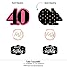 Big Dot of Happiness Chic 40th Birthday - Pink, Black and Gold - Birthday Party Centerpiece Sticks - Table Toppers - Set of 15