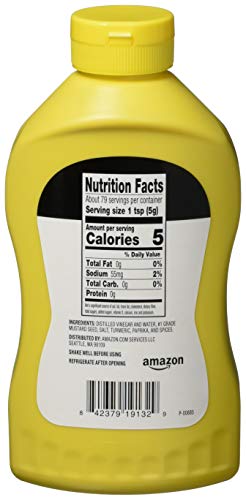 AMAZON BRAND – HAPPY BELLY YELLOW MUSTARD, KOSHER, 14 OUNCE (PACK OF 1)