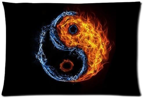 Water fire yin and yang art Custom Queen Size Bed Pillowcase DIY Pillowslips Roomy in Size 20 x 30 Inch Pillowslip Bed Pillow Pillow cases