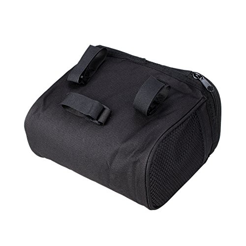 Sizet 3.5L Bicycle Cycling Basket Handlebar Bag with Sliver Grey Reflective Stripe Outdoor Mountain Road MTB Bike Handlebar Bag - Black - Thumbnail 3