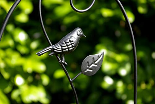 GeKi Trend Rankhilfe Rankgitter Eisen Metall schwarz 21 x 102 cm groß Deko-Vogel – Bild 7