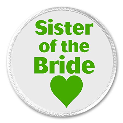 Sister of the Bride Green Heart 3" Sew On Patch Wedding Bridal Party