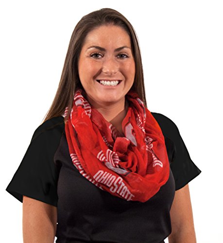 NCAA Ohio State Buckeyes Sheer Infinity Scarf, One Size, Red