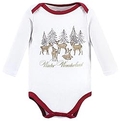 Hudson Baby Boys Cotton Long-sleeve Bodysuits And