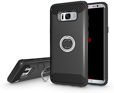 Galaxy S8 Plus Case,Shockproof Protection Armor Cover with 360 Degree Rotating Ring Grip Holder Kickstand for Samsung Galaxy S8 Plus(Black)