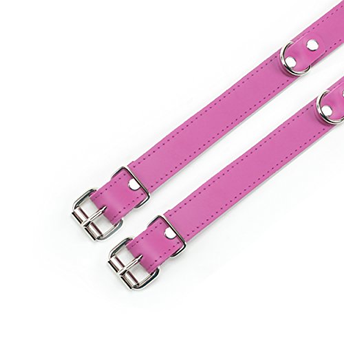 Atlanta I Wrist Cuffs Ankle Cuffs Handmade Lambskin Leather (Pink, Wrist) - Thumbnail 3