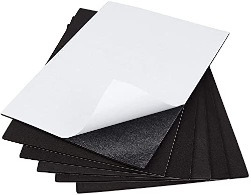 BENECREAT 10PCS Self Adhesive Backed Foam Sheet Black Nonslip EVA Foam Pad Mat(30x21x0.3cm) with Adhesive Backing for Crafs, School Upholstery,Furniture, Doors