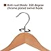 JS HANGER Wooden Suit Hangers, 6 Pack Extra-Wide Shoulder wood Coat Hangers with Non Slip Pant Bar, Extra Smooth and Splinter Free Natural Finish