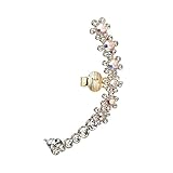 OKAJEWELRY Sweep AB Crystal Flower Clip on Ear Cuff Wrap Pin Earring