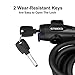 ENKEEO Bike Locks 5.8 Feet x 1/2 Inch - Portable Self Coiling Bicycle Cable Lock with Keys and Mounting Bracket for Outdoor Cycling Bicycle Security