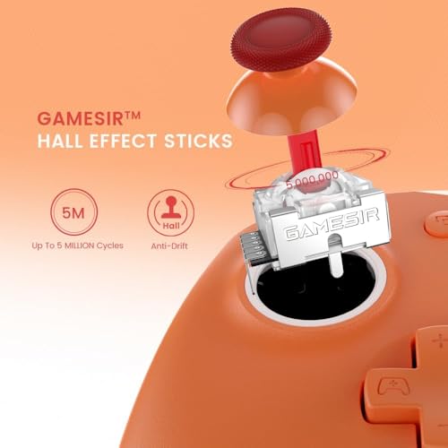 GameSir G7 SE Controle com Fio para PC, Xbox One, Xbox Series X|S, Gamepad para Jogos Plug and Play (Laranja)