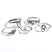 SUNSCSC Vintage Retro Silver Plated Elephant Moon Crystal Joint Knuckle Nail Ring Set of 10pcs (Silver)