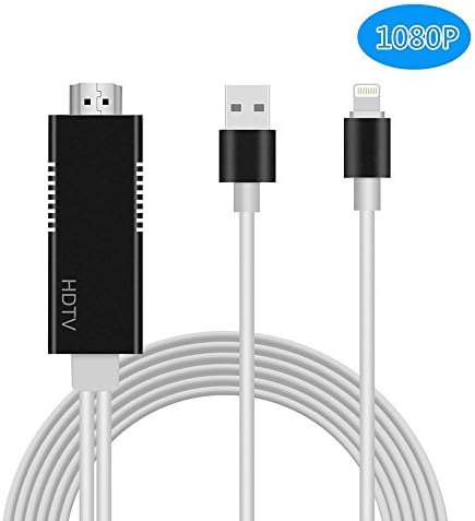 Lightning to HDMI, iPhone to HDMI Adapter Cable 1080P Digital AV Adapter HDTV Cable for iPhone X/8/7/6/5 Series, iPad Air/mini/Pro, iPod touch by PRODELI (Black)