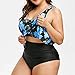 Mlide Women Two Piece Swimsuit Plus Size Tankini Bikinis Printed Flounce Top High Waisted Bikini Bathing Suit Bluethumb 4