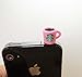 ZOEAST White Pink Black Purple Coffee Cup Dust Plug 3.5mm Phone Headphone Jack Earphone Cap Ear Charm Compatible with iPhone 4 4S 5 5S SE 6 6S Plus HTC Samsung IPad iPod etc. (Pink+White Cup)