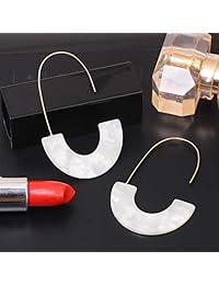 MOLOCH Pendientes de aro de resina acrílica, pendientes colgantes para mujer