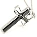 Dahlia 360 Degrees Spinning Cross Stainless Steel Black Pendant Necklace 20