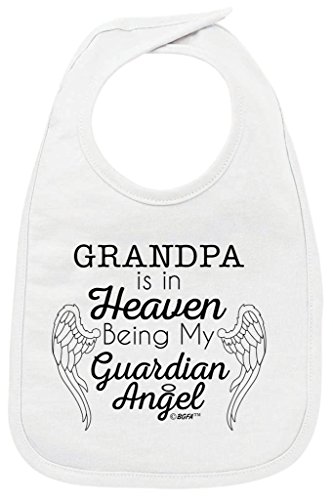 In Memory of Loved One Grandpa in Heaven Being Guardian Angel Light Blue Bodysuit and White Bib Bundle 12 Months - Thumbnail 2