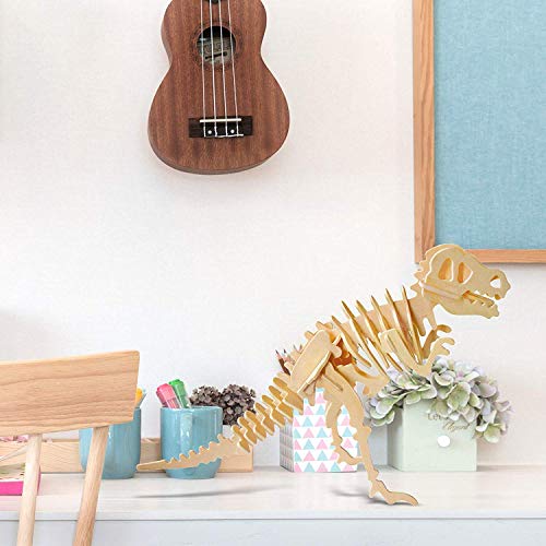 Dinosaur Puzzles 3D Wooden Building Blocks Toys Manual DIY Stereo Model Diagram Creative Assembled Educational Toy for Adults and Kids