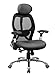 OFFICE FACTOR High Back Executive Office Chair, Ergonomic Black Mesh Managers Chair with Adjustable Arms and Lumbar Support, 5 Leg Aluminum Base, 300 Lbs Weight Limit