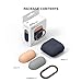 elago Duo Hang Case Compatible with Apple AirPods Case 1 & 2, Carabiner Included, Supports Wireless Charging, 2 Color Caps + 1Body [Peach, Grey + Jean Indigo]