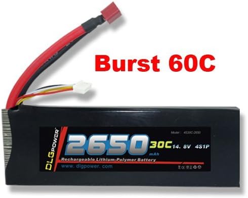DLG 30C Burst 60C 4S 2650mAh 14.8V LiPO Li-Po High-Discharge Rate Powerful Battery with Dean's T Plug