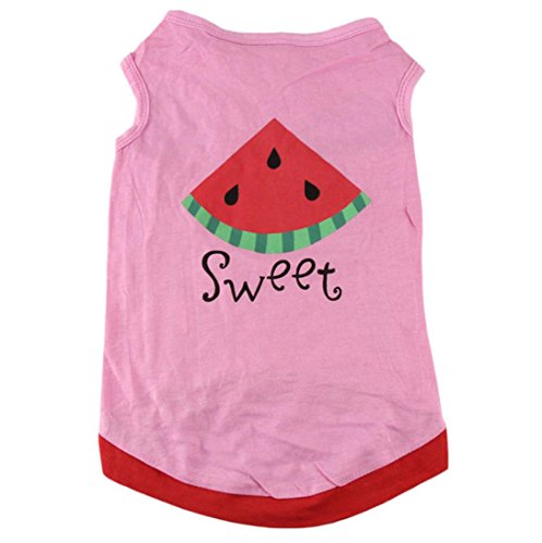 Howstar Pet Shirt, Printed Puppy Shirt Dog Clothes Soft Vest for Summer Pet Apparel (XS, Pink)