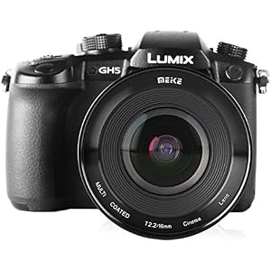 Meike 16mm T2.2 Large Aperture Manual Focus Prime Low Distortion Mini Cine Lens Compatible with Micro Four Thirds M4/3 MFT Olympus/Panasonic Lumix Cameras and BMPCC 4K Zcam E2