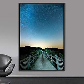 signwin Framed Canvas Wall Art Starry Sunset Astronomy...