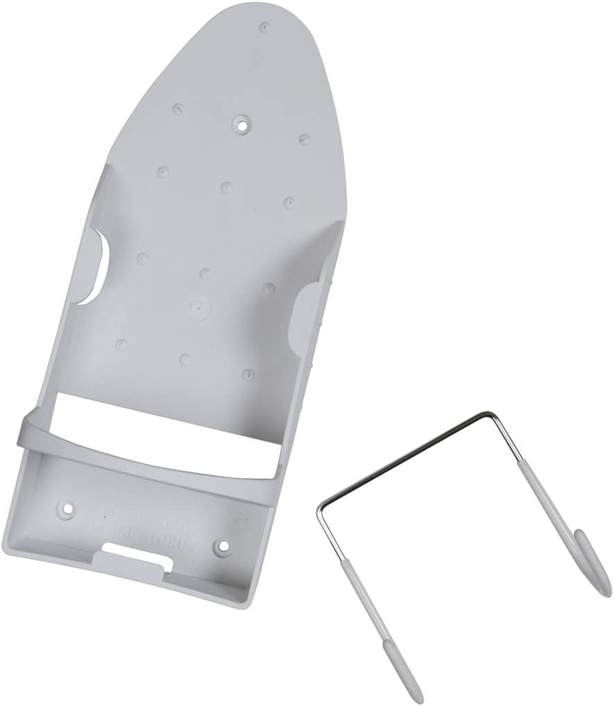 Sophisti-Clean Iron Board Laundry Room Organization and Storage with Hooks, White