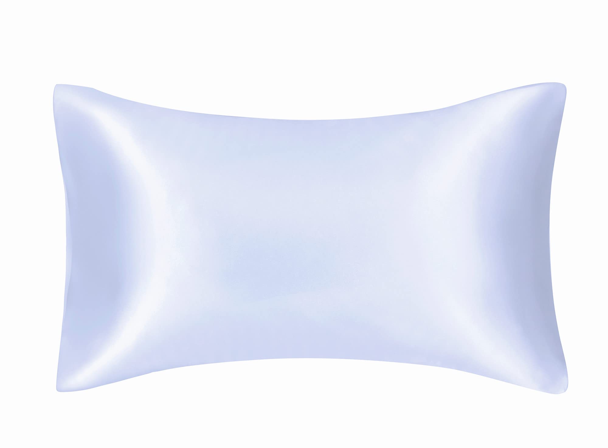 FLCA 100% Mulberry Silk 19 Momme Charmeuse Silk Pillowcase Both Sides Silk Pillow Cover for Skin Health with Hidden Zipper 1pc 50 x 75 cm (White, Standard(50x75cm))