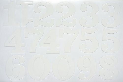 "10 Sheets" "2 Inches" Numbers Sticker Decal Graphic Logo Sign Office Car White