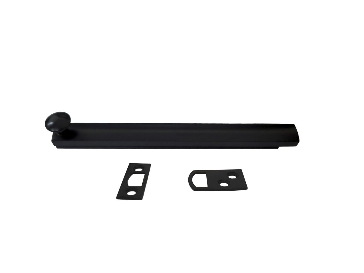 QCAA Heavy Duty Solid Brass Concealed Surface Bolt, 6", Matte Black, 1 Pack, Made in Taiwan — image 1