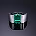 Jewelrypalace Men's Square 2.2ct Simulated Green Emerald Engagement Ring, 14K White Gold Plated 925 Sterling Silver Promise Rings, Fashion Gemstone Jewelry Gift For Men 10