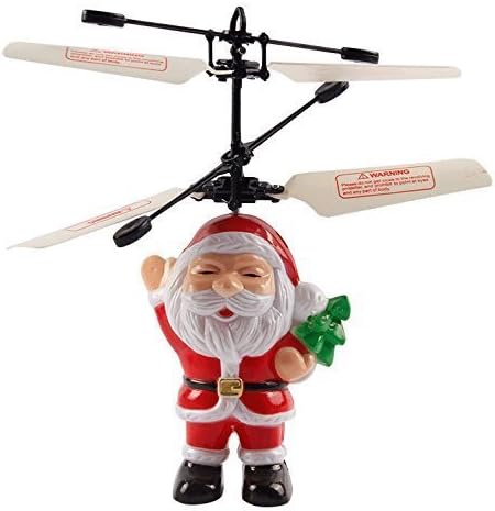 Cirsum Kids Toy Flying Santa Built-in Shining LED Lighting for Kids Teens Gifts
