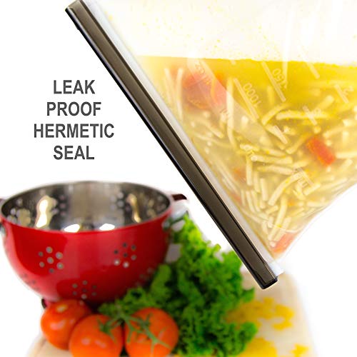 Reusable Silicone Food Saver Zip Bags Eco Airtight LeakProof
