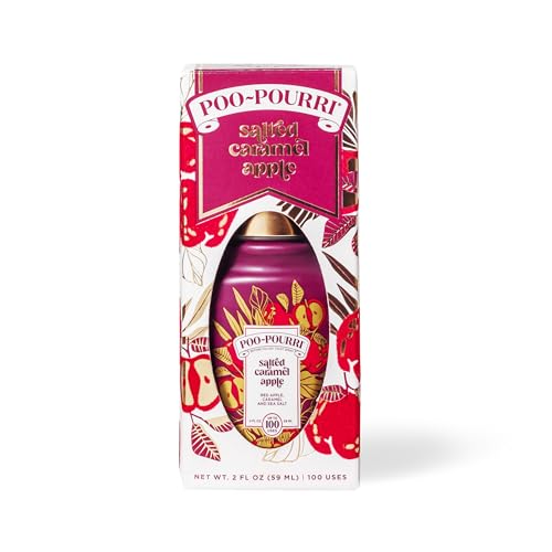 POO-POURRI BEFORE-YOU-GO TOILET SPRAY, SALTED CARAMEL APPLE, 2 FL OZ – CARAMEL, RED APPLE AND SEA SALT