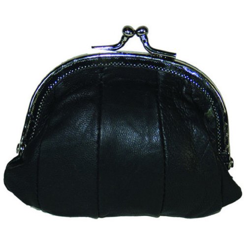 100% LEATHER SMALL CHANGE PURSE WITH CLASP