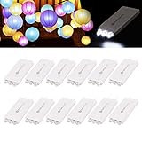 12 Pack Mini Party Lights with 3 LEDs, YUNLIGHTS Waterproof Lights for Paper Lanterns Balloons Party Decoration - White