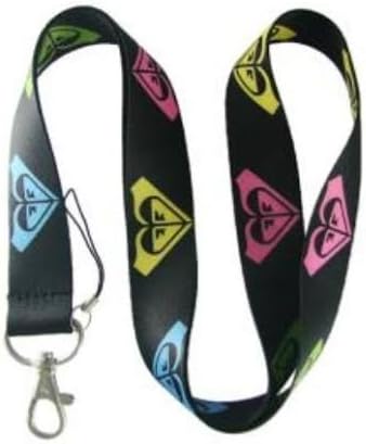 Roxy Multi Color Logos Lanyard Keychain