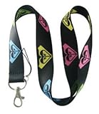 Roxy Multi Color Logos Lanyard Keychain