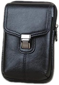 KUAISUF Genuine Leather Two Styles Pockets Waist Bag Male Travel Motorcycle small black