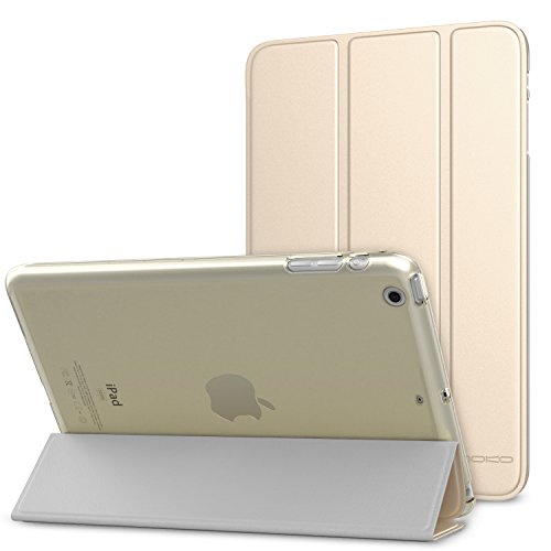 MoKo Case for iPad Mini 3 / 2 / 1, Ultra Slim Lightweight Smart-shell Stand Cover with Translucent Frosted Back Protector for Apple iPad Mini 1 / Mini 2 / Mini 3, GOLD (with Auto Wake / Sleep)