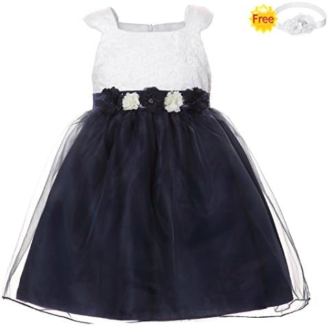 Haytijoe Kids Easter Flower Girl Dresses Or Bolero For Pageant Wedding Party Birthday (1-2years, Blue)