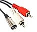 Devinal XLR Male to Dual Phono RCA Male Cable, Y Splitter Stereo Audio Interconnect Cable 10feet/3m