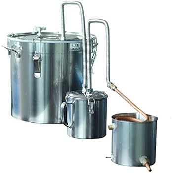 13 Gal 50L Alcohol Distiller Moonshine Still Copper Tube Still Kits Boiler Home Brewing Kit with Thumper Keg Stainless Steel (13Gal / 50L)